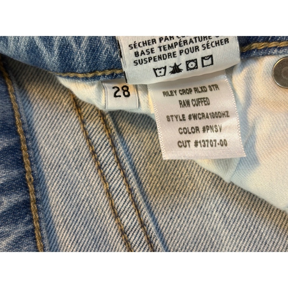 Hudson Jeans Women 28 Blue Riley Mid-Rise Straight Crop Distressed Denim NWT - Picture 4 of 8